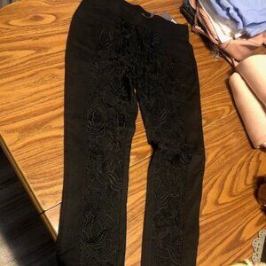 NWT Fancy Black Jeans with Embrodiery Look
